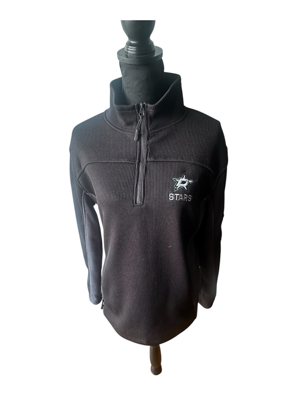 Colosseum Dallas Stars Ribbed Quarter Zip Pullover NHL Jacket Embroidered M